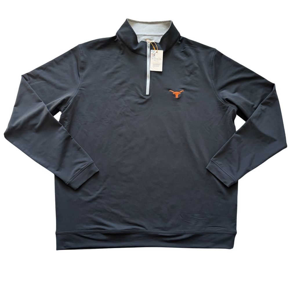 Peter Millar Perth Performance Texas Longhorns Pullover Sweater Sz XXL Black